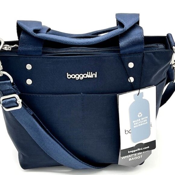 Baggallini Mini Carryall Tote, French Navy - NEW - Picture 3 of 14